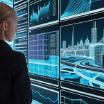 **

A futuristic cityscape blending digital data streams with iconic Swedish architecture. In the foreground, a data analyst is using a holographic interface to visualize complex datasets. The scene emphasizes the power of data analysis and visualization in a modern Swedish context.

**