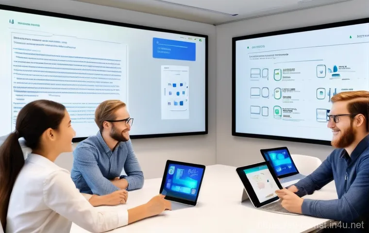 크로스 플랫폼 개발 - **Prompt 1: Focused Developer Creating Cross-Platform Apps**
    "A software developer, a person in ...