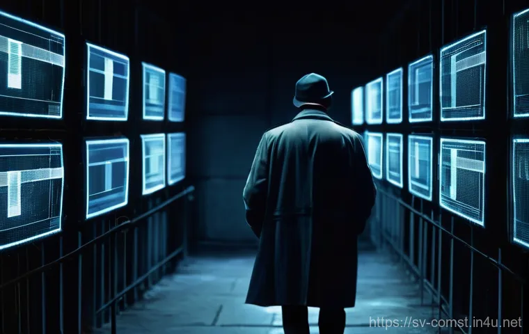 HTTP HTTPS 프로토콜 - **Prompt 1 (Illustrating HTTP Vulnerability):**
    "A dimly lit, vintage-style digital street scene...