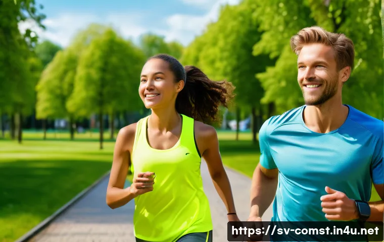 스마트 헬스케어 기술 - Image Prompt: Energetic Smart Health Integration in a Swedish Park**

"A diverse group of healthy yo...